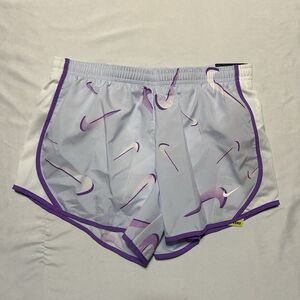Girl's Youth Large Nike Standard Dri-Fit Running Run Shorts Purple Swoosh New